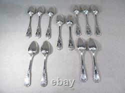 Victor Boivin Former Beautiful Set of 12 Solid Silver Spoons Monogram