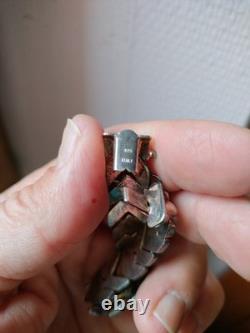 Vintage 925 Solid Silver Chevron Pattern Necklace Hallmarked Italy 925 55 Gr