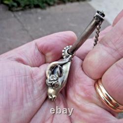 Vintage 925 Solid Silver Choker Necklace with Ram Head Pendant