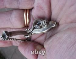 Vintage 925 Solid Silver Choker Necklace with Ram Head Pendant