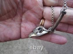 Vintage 925 Solid Silver Choker Necklace with Ram Head Pendant