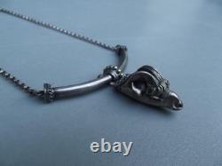 Vintage 925 Solid Silver Choker Necklace with Ram Head Pendant