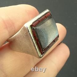 Vintage 925 Solid Silver Ring Band Designer Tank Sapphire