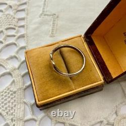 Vintage Art Deco Heart Ring in Solid Silver Vermeil with Chased Engravings