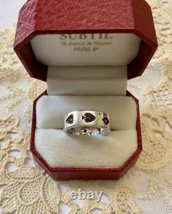 Vintage Art Deco Solid Silver Ring Playing Cards Spade Diamond Club Heart