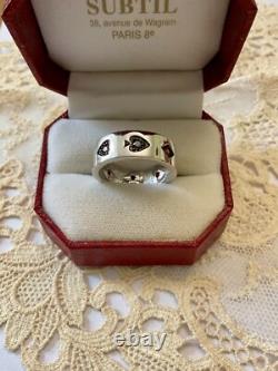 Vintage Art Deco Solid Silver Ring Playing Cards Spade Diamond Club Heart
