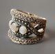 Vintage Art Deco Solid Silver Ring With Opals & Marcasites Size 59 (1.8 Mm)