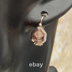 Vintage Art Deco Solid Silver Sleeper Earrings (Hallmarked)