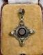 Vintage Designer Solid Silver Pendant With Smoky Topaz And 4 Genuine Citrines