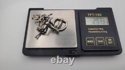 Vintage Equestrian Bracelet SOLID SILVER Blue Enamel Crown Bit Stirrup Horse A9