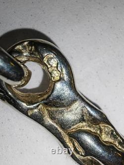 Vintage French Brutalist Silver Necklace Paris Goldsmith Minerva