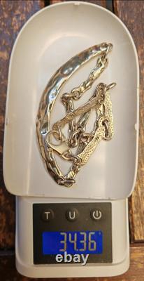 Vintage French Brutalist Silver Necklace Paris Goldsmith Minerva
