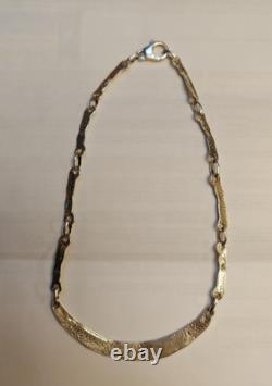 Vintage French Brutalist Silver Necklace Paris Goldsmith Minerva