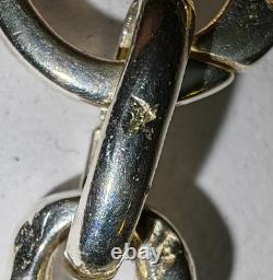 Vintage French Brutalist Silver Necklace Paris Goldsmith Minerva