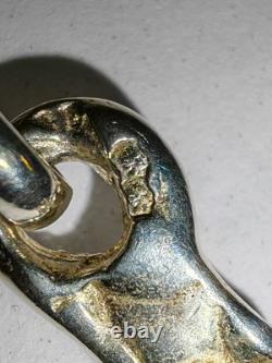 Vintage French Brutalist Silver Necklace Paris Goldsmith Minerva
