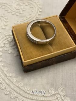 Vintage Half-Tour Ring in Solid Silver, White Topaz