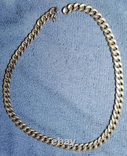 Vintage Old Solid Silver Chain Necklace Multiple Old Hallmarks