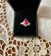 Vintage Openwork Poison Ring In Solid Silver With Genuine Ruby Stone