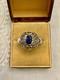 Vintage Ring Beautiful Sapphire, White Topaz, And Solid Silver