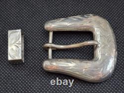 Vintage SUNSET TRAILS STERLING Silver Belt Buckle