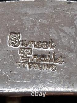Vintage SUNSET TRAILS STERLING Silver Belt Buckle