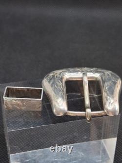 Vintage SUNSET TRAILS STERLING Silver Belt Buckle