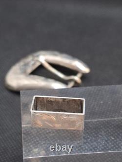 Vintage SUNSET TRAILS STERLING Silver Belt Buckle