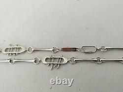 Vintage Silver Necklace Sautoir O. P. Orlandini Modernist 1960s 1970s Rare