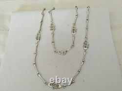 Vintage Silver Necklace Sautoir O. P. Orlandini Modernist 1960s 1970s Rare