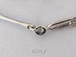 Vintage Silver Necklace Sautoir O. P. Orlandini Modernist 1960s 1970s Rare