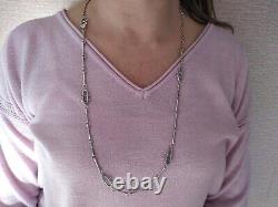 Vintage Silver Necklace Sautoir O. P. Orlandini Modernist 1960s 1970s Rare