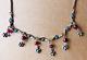 Vintage Silver Necklace With Purple Stones