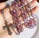 Vintage Silver Rosary With Sacred Heart Religious Cross