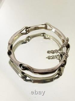 Vintage Solid Silver Bracelet Lapland Links and Bone-Shaped 30g (1940)