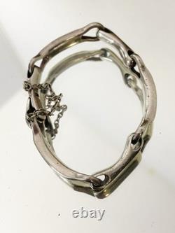 Vintage Solid Silver Bracelet Lapland Links and Bone-Shaped 30g (1940) Vintage Solid Silver Bracelet Lapland Links and Bone-Shaped 30g (1940)