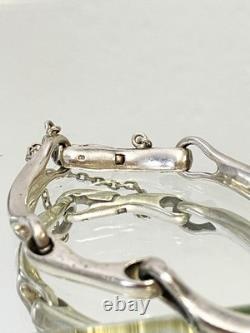 Vintage Solid Silver Bracelet Lapland Links and Bone-Shaped 30g (1940)