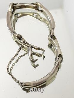 Vintage Solid Silver Bracelet Lapland Links and Bone-Shaped 30g (1940)