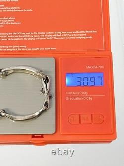 Vintage Solid Silver Bracelet Lapland Links and Bone-Shaped 30g (1940)