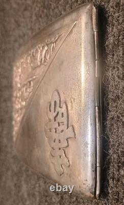 Vintage Solid Silver Cigarette Box Indochina Mid 20th Century