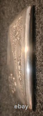 Vintage Solid Silver Cigarette Box Indochina Mid 20th Century