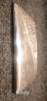 Vintage Solid Silver Cigarette Box Indochina Mid 20th Century