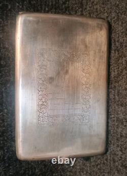 Vintage Solid Silver Cigarette Box Indochina Mid 20th Century