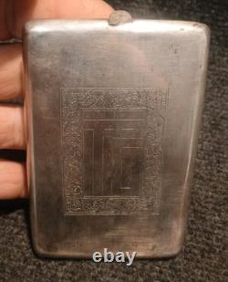Vintage Solid Silver Cigarette Box Indochina Mid 20th Century