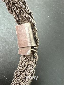 Vintage Solid Silver Cuff Bracelet Ethnic Twisted Art Mesh