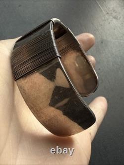 Vintage Solid Silver Gourmet Bracelet Art Nouveau Ethnic Bangle