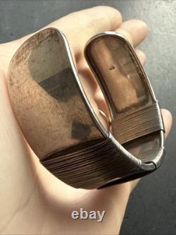 Vintage Solid Silver Gourmet Bracelet Art Nouveau Ethnic Bangle