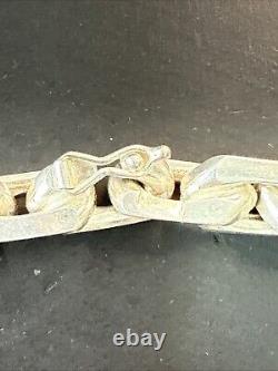 Vintage Solid Silver Gourmette Bracelet Tank Chain 1940 89g
