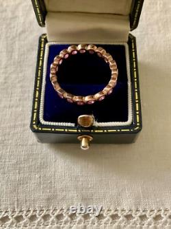 Vintage Solid Silver/Rose Gold Eternity Ring with Real Rubies