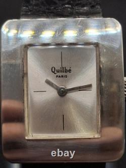 Vintage Solid Silver Tank Watch QUILBÉ Works Very Well