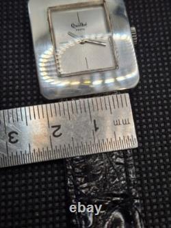Vintage Solid Silver Tank Watch QUILBÉ Works Very Well